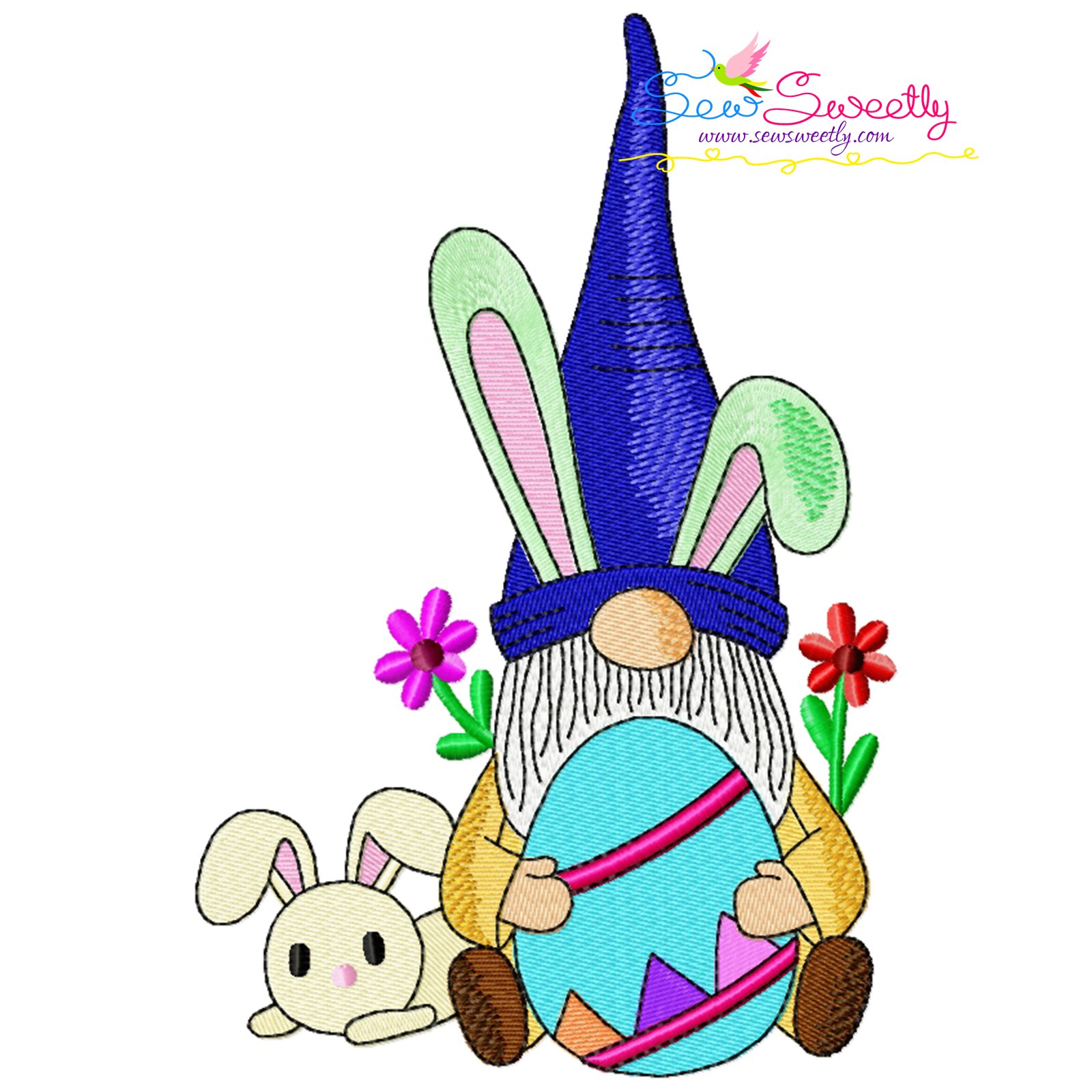 Download Easter Gnome And Bunny 8 Embroidery Design For Easter