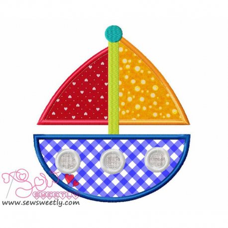 Sail Boat-3 Applique Design Pattern