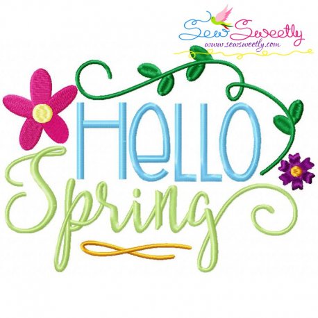 Download Hello Spring Machine Embroidery Design For Summer