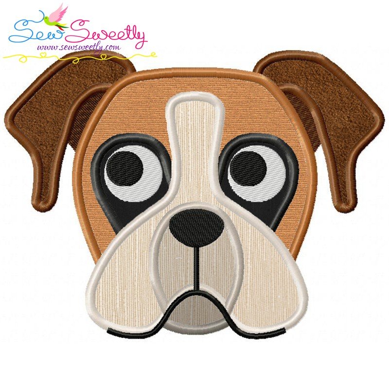 Download Boxer Dog Head Machine Embroidery Applique Design For Dog ...