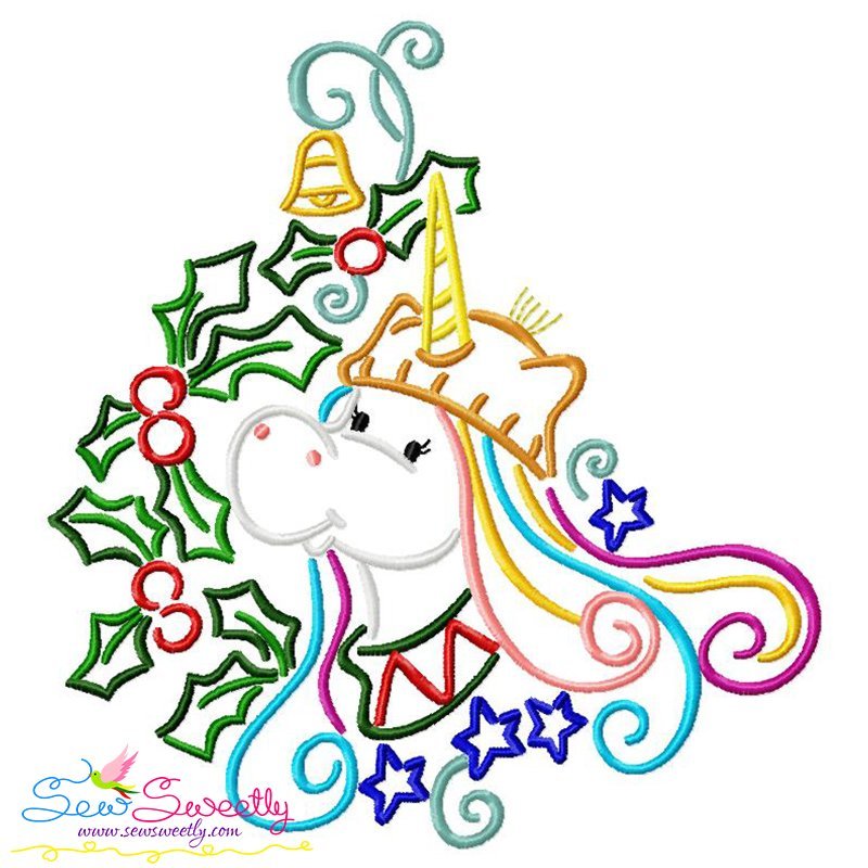 Download Christmas Machine Embroidery Design- Christmas Unicorn ...